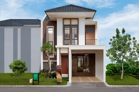Tampak depan rumah tipe Kertawijaya — Kertabumi Executive Residence